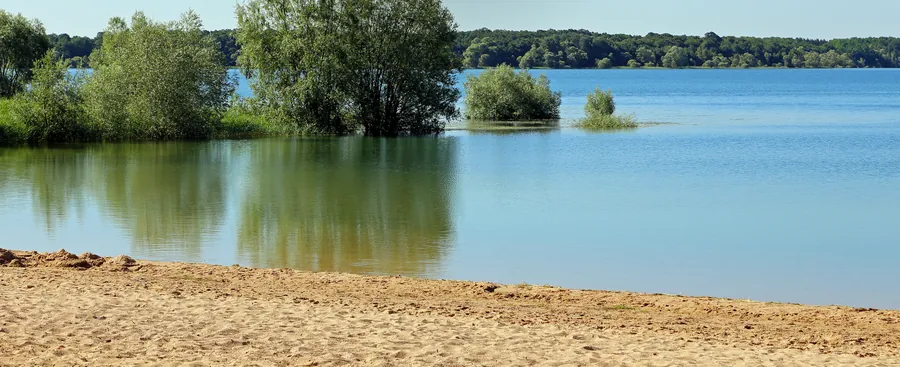 La plage du lac d'Orient, près de Troyes